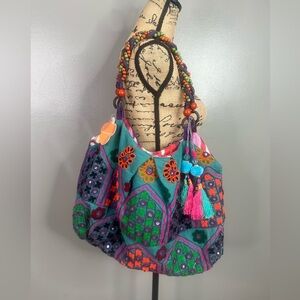 Colorful Embroidered Women's Bag expressions NYC bohemian hippie indie pop